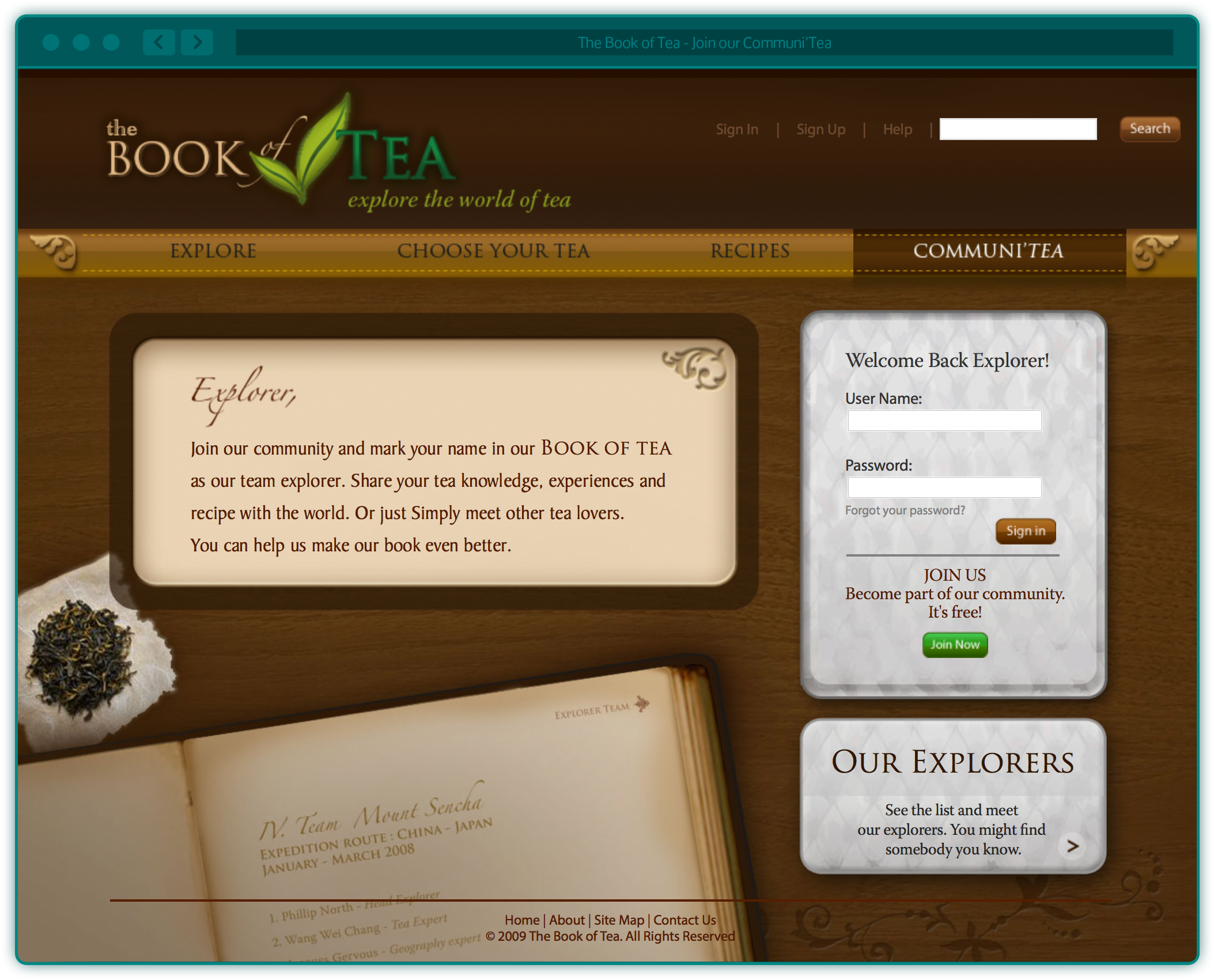 The Book of Tea website - Join the tea community