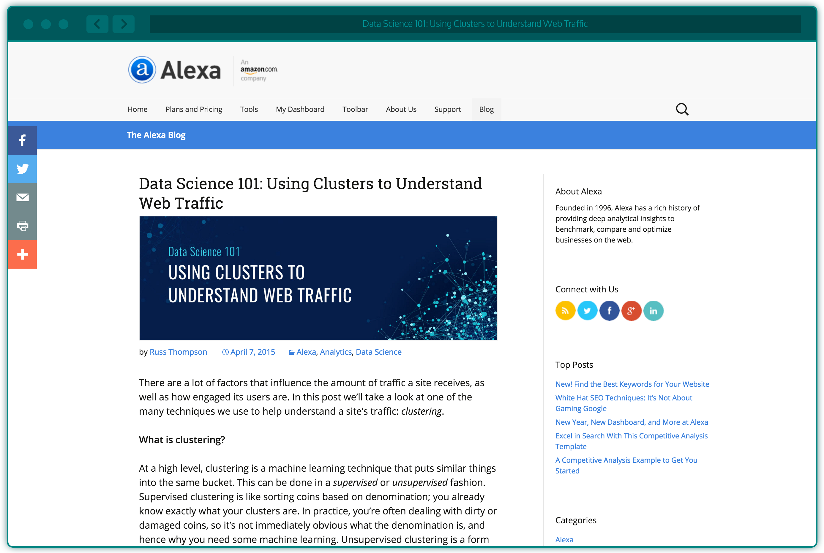 Blog header design for Data science 101 on the Alexa Blog